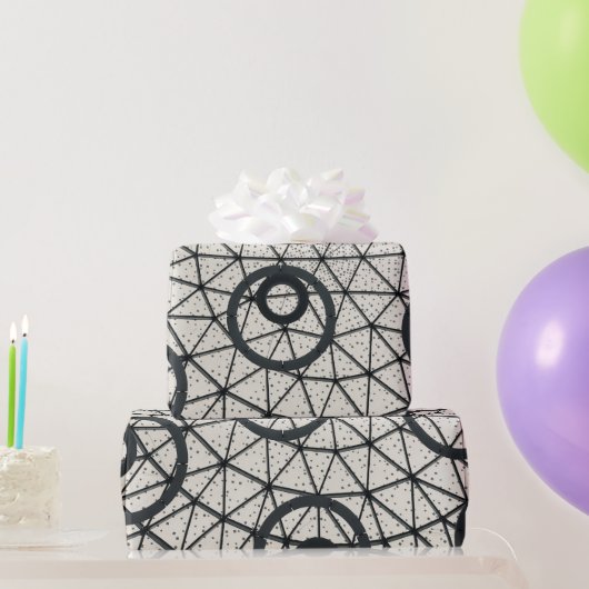 Papier Cadeau Cercles noirs et blancs (Cadeaux de fête)