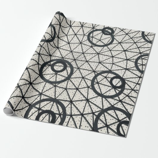 Papier Cadeau Cercles noirs et blancs (Déroulé)