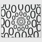 Papier Cadeau Cercles noirs et blancs géométriques (Plat)