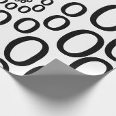 Papier Cadeau Cercles noirs et blancs géométriques (Coin)