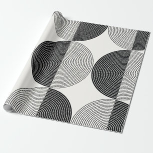 Papier Cadeau Cercles noirs et blancs motif sans soudure