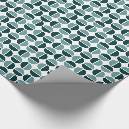 Papier Cadeau Cercles pivotants - Tons de bleu vert (Coin)