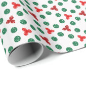 Papier Cadeau Cercles rouges et verts empilés (Coin rond)