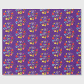 Papier Cadeau Cercles Shana Tova2 - violet foncé (Plat)