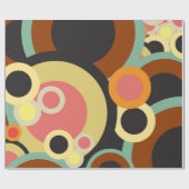 Papier Cadeau Cercles super rétro motif Mid Century Abstrait (Plat)