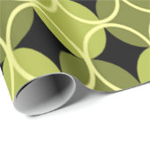 Papier Cadeau Cercles sur cercles - Vert et Jaune (Coin rond)