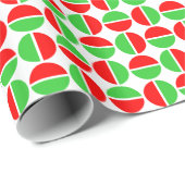 Papier Cadeau Cercles tournants - rouge et vert (Coin rond)