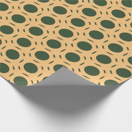 Papier Cadeau Cercles Vert Jaune Motif minimal (Coin)