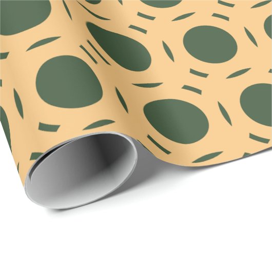 Papier Cadeau Cercles Vert Jaune Motif minimal (Coin rond)