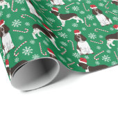 Papier Cadeau Cérémonie de noël de Springer Spaniel (Coin rond)