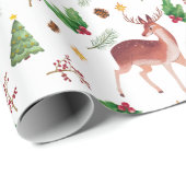 Papier Cadeau Cerf beau papier d'emballage de noël (Coin rond)