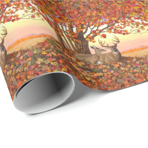 Papier Cadeau Cerf blanc en automne Nouvelle-Angleterre Couleurs