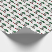 Papier Cadeau Cerf Daim devant un Arbre Blason Emblématique (Coin)