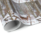 Papier Cadeau Cerf dans la chute de neige (Coin rond)