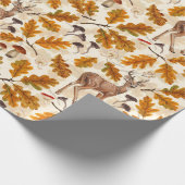 Papier Cadeau Cerf dans la forêt automnale (Coin)