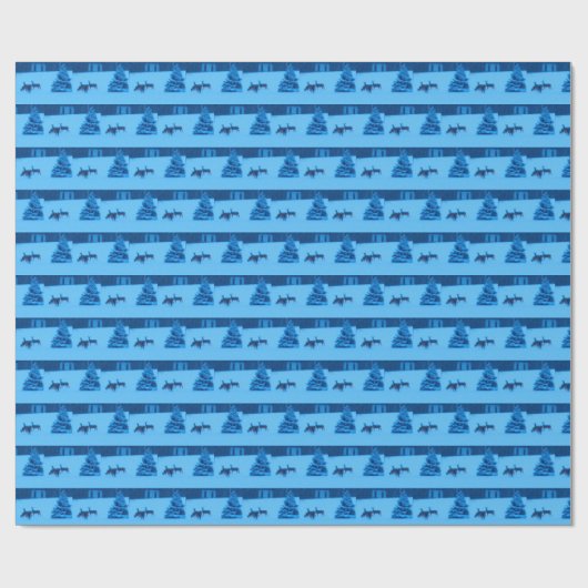 Papier Cadeau CERF dans papier d'emballage HIVER (Plat)