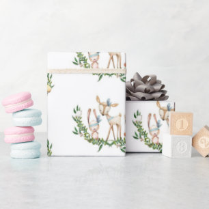 Papier Cadeau Cerf d'aquarelle mignonne