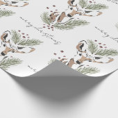 Papier Cadeau Cerf de la forêt à l'aquarelle rustique (Coin)