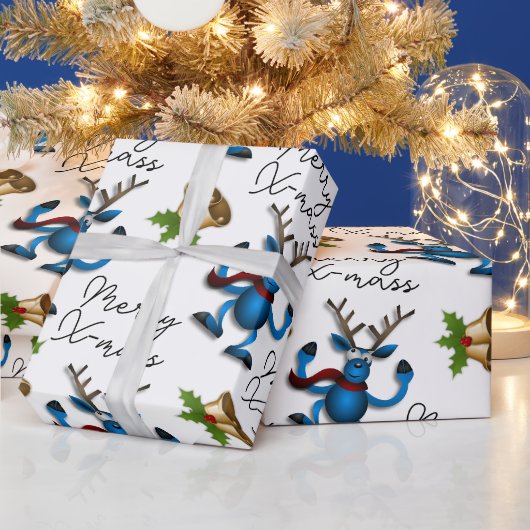Papier Cadeau Cerf de Noël (Vacances)
