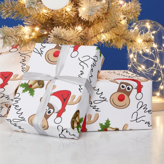 Papier Cadeau Cerf de Noël (Vacances)