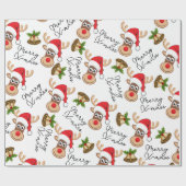 Papier Cadeau Cerf de Noël (Plat)