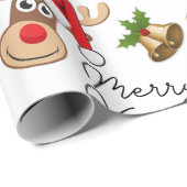 Papier Cadeau Cerf de Noël (Coin rond)