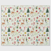 Papier Cadeau Cerf de Noël | Nom | Papier à enveloppement brilla (Plat)