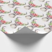 Papier Cadeau Cerf de Noël rustique (Coin)