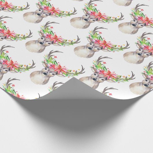 Papier Cadeau Cerf de Noël rustique (Coin)