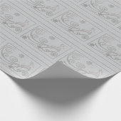 Papier Cadeau Cerf de Rein Argent Stylisé (Coin)