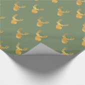 Papier Cadeau Cerf d'or vert   (Coin)