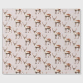 Papier Cadeau Cerf Élancé Noël (Plat)