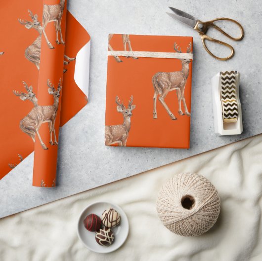 Papier Cadeau Cerf en rouge (Artisanat)