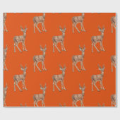 Papier Cadeau Cerf en rouge (Plat)