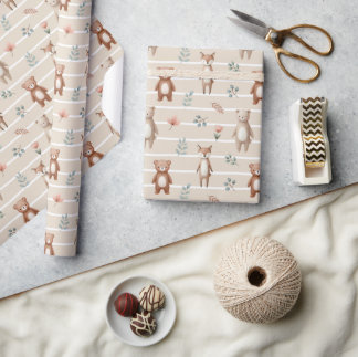 Papier Cadeau Cerf et ours