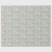 Papier Cadeau Cerf rose pâle (Plat)