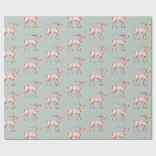 Papier Cadeau Cerf rose pâle (Plat)