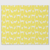 Papier Cadeau Cerf rustique blanc sur papier d'enveloppement jau (Plat)