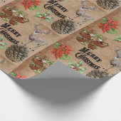 Papier Cadeau Cerf rustique vintage (Coin)