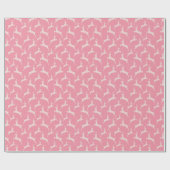 Papier Cadeau Cerf sauteur rose de Noël (Plat)