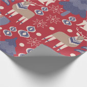 Papier Cadeau Cerf scandinave de Noël nordique (Coin)