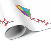 Papier Cadeau Cerf-volant coloré (Coin rond)