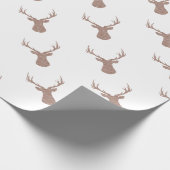 Papier Cadeau Cerfs communs - bandes - brun et blanc (Coin)