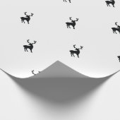 Papier Cadeau Cerfs communs noirs et blancs (Coin)