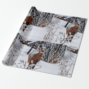 Papier Cadeau Cerfs dans les vacances d'hiver merveilleux