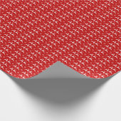 Papier Cadeau Cerfs de Noël et Snowflakes Motif rouge et blanc (Coin)