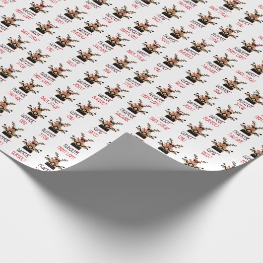 Papier Cadeau Cerfs de Noël sur moto (Coin)