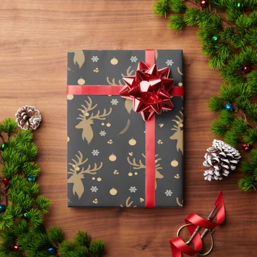 Papier cadeau cerfs Joyeux Noël (Cadeau de vacances)