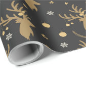 Papier cadeau cerfs Joyeux Noël (Coin rond)