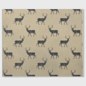 Papier Cadeau Cerfs noirs sur arrière - plan de pierre (Plat)